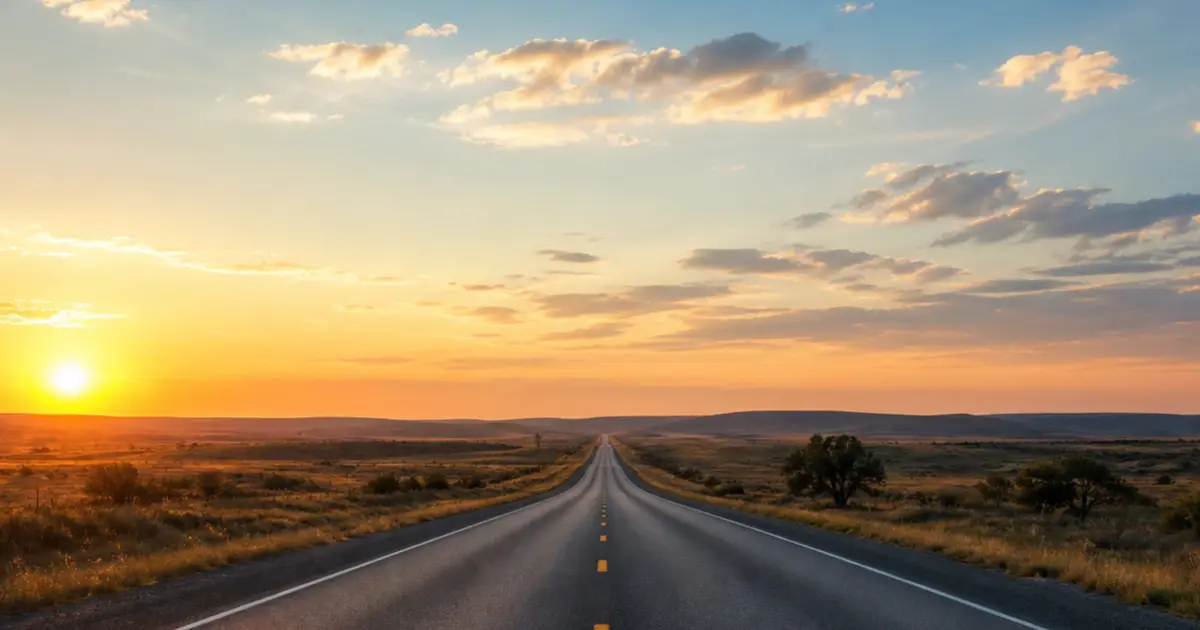 Texas landscape and highway representing the distances involved in accessing opioid treatment